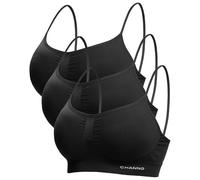 Channo Sujetadores Mujer Licra Deportivo: Sin Aros Sin Costuras Cómodo Transpirable Diario Gym Yoga Oficina Pack 3(Negro M)