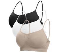Channo Sujetadores Mujer Licra Deportivo: Sin Aros Sin Costuras Cómodo Transpirable Diario Gym Yoga Oficina Pack 3(Surtido XXL)
