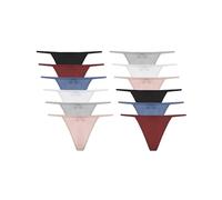 Channo Tangas de Algodón Lisos Suaves con Acabado Fino Que No Marca. Cómodos, Suaves y Elásticos. Diseñados en España. (Pack 12 Multicolor, Talla L/XL)