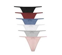 Channo Tangas de Algodón para Mujer, Lisos y Suaves con Acabado Fino Que No Marca - Pack 6, Multicolor, L/XL