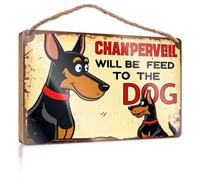 Chanpervbil Will Be Feed To The Dog: A Whimsical Warning Sign Wooded Fall Porch Sign Love Signs For Home Decor Wall (15 x 28 cm)