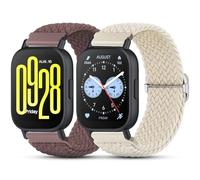 CHANRASI 2 Pack Correas Compatibles con Xiaomi Redmi Watch 5 Active/5 Lite/para Amazfit Bip 5 Mujer Hombr,22mm Correa Deportiva de Nylon Trenzado, Pulsera Solo Loop para Redmi Watch 5 Active/5 Lite