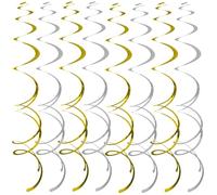 Chanseen 40 espirales colgantes para decoración de fiesta, espirales de plástico, decoración de techo, suministros de fiesta para cumpleaños, Halloween, Navidad, celebración de otoño, todo tipo de