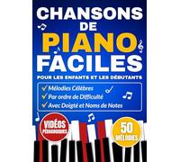 Chansons de Piano Faciles pour les Enfants et les Débutants: Mélodies Célèbres par ordre de Difficulté avec Doigté et Noms de Notes