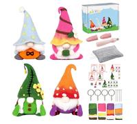Chansunokku Juego de fieltro de punzonado, Navidad, duende de Navidad, lana de fieltro, manualidades, fieltro de aguja, kit de manualidades, lana de cuento de hadas, herramientas para principiantes