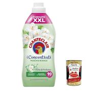 Chante Clair, I Concentrati Ammorbidente Sublime Muschio Bianco Suavizante de almizcle blanco 1800 ml fragancia de larga duración 70 lavados Detergente y Polpa gourmet italiano 400 g