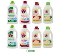 Chanteclair Detergente de jabón blanco almizcle Marsella, paquete de prueba, 4 x jabón de 1500 ml + 4 x detergente de 1260 ml + llavero Beni Culinari gratis