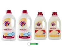 Chanteclair Detergente de jabón Marsella, paquete de prueba, 2 x jabón de 1500 ml + 2 x detergentes de 1260 ml + llavero Beni Culinari gratuito