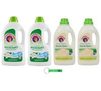 Chanteclair Detergente jabón almizcle blanco paquete de prueba, 2 x jabón de 1500 ml + 2 x detergentes de 1260 ml + llavero Beni Culinari gratis