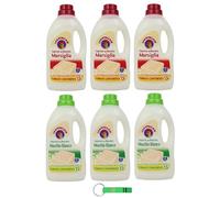 Chanteclair Detergente jabón paquete de prueba 6 x 1500 ml - Almizcle blanco + jabón de lavandería Marsella - Ideal para la limpieza suave de tejidos 27 lavados + llavero Beni Culinari gratis