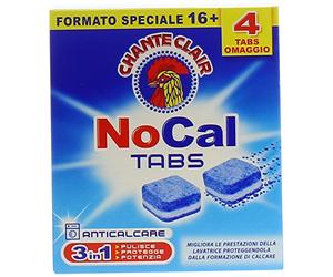 Chanteclair - NoCal Tabs - Mejora la efectividad del detergente, protege y limpia la lavadora - Caja de 16 tabletas + 4