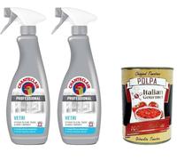 Chanteclair Professional Vetri, eficaz contra manchas, marcas de humo y huellas dactilares, 2 x 700 ml + Italian Gourmet Polpa di Pomodoro 400 gr