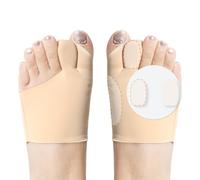 Chanurae Corrector de juanetes, 1 par de vendajes para juanetes, separador de dedos de los pies, calcetines de hallux valgus, para aliviar el dolor, amortiguadores de silicona extraíbles incorporados