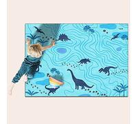 Chanxiang666 Alfombra Antideslizante para el Dormitorio de la Sala 130x190cm Dinosaurio de río de Dibujos Animados Azul para dormitorios y decoración del hogar. 130x190cm
