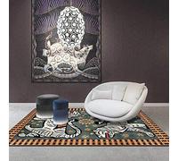 Chanxiang666 Alfombra Antideslizante para el Dormitorio de la Sala 130x190cm Tigre de Dibujos Animados Retro de Color marrón grisáceo para dormitorios y decoración del hogar. 130x190cm