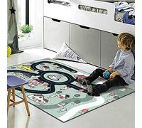 Chanxiang666 Alfombra Antideslizante para el Dormitorio de la Sala 80x150cm Camino de Casas de Dibujos Animados Coloridos Pelo Corto, Base Antideslizante, no Suelta Pelusa. 80x150cm