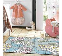 Chanxiang666 Alfombra Diseño Alfombra Antideslizante Alfombra Dormitorio 120x200cm Azul Claro Pavo Real Fresco con Ribete, Suave, Lavable a máquina. 120x200cm