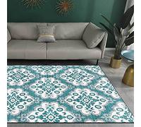 Chanxiang666 Alfombra Diseño Alfombra Antideslizante Alfombra Dormitorio 160x200cm Patrón geométrico Europeo Azul Lago para Salas Estar, dormitorios, Habitaciones Infantiles， 160x200cm