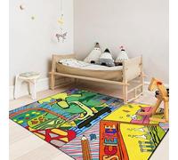 Chanxiang666 Alfombra Diseño Moderno 100x160cm Garabatos de Colores de Dibujos Animados para dormitorios y decoración del hogar. 100x160cm