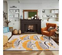 Chanxiang666 Alfombra Diseño Moderno 140x230cm Árbol Grande Abstracto, Amarillo y Gris. con Ribete, Suave, Lavable a máquina. 140x230cm