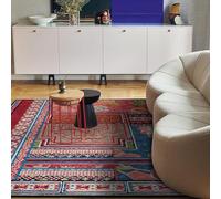 Chanxiang666 Alfombra Diseño Moderno 140x230cm Patchwork geométrico Estilo étnico Floral con Ribete, Suave, Lavable a máquina. 140x230cm