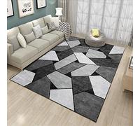 Chanxiang666 Alfombra Dormitorio 120x160cm Pelo Corto, Base Antideslizante, no Suelta pelusapatchwork de Pata de Gallo de Lujo en Verde Oscuro y Negro