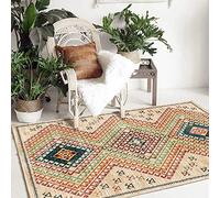 Chanxiang666 Alfombra hogar Alfombra Lavable 150x150cm Patchwork geométrico Estilo étnico Amarillo Sala Estar/Dormitorio/despacho/Mesa de Centro. 150x150cm