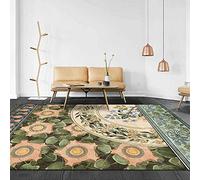 Chanxiang666 Alfombra Pelo Corto Moderna Alfombras 120x170cm Nuevo Patchwork Floral Verde de Estilo Chino Pelo Corto, Base Antideslizante, no Suelta Pelusa. 120x170cm