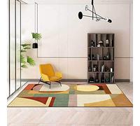 Chanxiang666 Alfombra Pelo Corto Moderna Alfombras 40x60cm Patchwork geométrico Moderno Rojo y Amarillo Sala Estar/Dormitorio/despacho/Mesa de Centro. 40x60cm