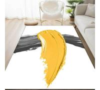 Chanxiang666 Alfombras cuadradas, 140x230cm Pintura al óleo Abstracta en Blanco, Negro y Amarillo. para el hogar, Oficina, casa,