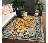 Chanxiang666 Alfombras Grande Alfombra Lavables 200x300cm Tigre Amarillo de Estilo étnico para dormitorios y decoración del hogar. 200x300cm