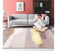 Chanxiang666 Alfombras Grandes Alfombra 180x280cm con Ribete, Suave, Lavable a máquina.Arte Abstracto líneas Amarillas y Negras