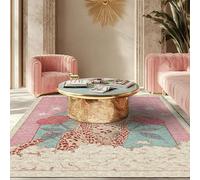 Chanxiang666 Alfombras Grandes Alfombra 180x280cm Leopardo de Flores Rosas Sala Estar/Dormitorio/despacho/Mesa de Centro. 180x280cm