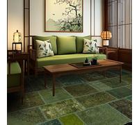 Chanxiang666 Alfombras Grandes Alfombra 180x280cm Patchwork Estilo étnico monocromático Verde Sala Estar/Dormitorio/despacho/Mesa de Centro. 180x280cm