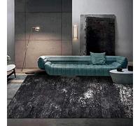 Chanxiang666 Alfombras Grandes Alfombra 200x300cm Sala de Estar/Dormitorio/despacho/Mesa de centronegro Abstracto Desgastado Resistente a la Suciedad