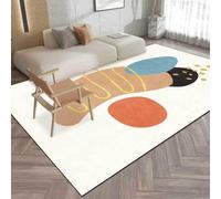 Chanxiang666 Alfombras Pelo Corto Antideslizantes 140x180cm Bloques de Colores geométricos Modernos, Beige y marrón. para Salas Estar, dormitorios, Habitaciones Infantiles， 140x180cm