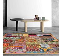 Chanxiang666 Alfombras Pelo Corto Antideslizantes 140x180cm Color Patchwork de Estilo étnico cortesano para Salas Estar, dormitorios, Habitaciones Infantiles， 140x180cm