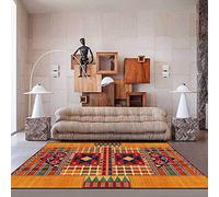 Chanxiang666 Alfombras Pelo Corto Antideslizantes 140x180cm Patchwork geométrico Estilo étnico Naranja para Salas Estar, dormitorios, Habitaciones Infantiles， 140x180cm