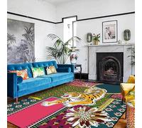 Chanxiang666 Alfombras Pelo Corto Antideslizantes 140x180cm Tigre Estilo étnico Patchwork para Salas Estar, dormitorios, Habitaciones Infantiles， 140x180cm