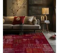 Chanxiang666 Alfombras Pelo Corto Antideslizantes 80x200cm Patchwork Estilo étnico Morado con Ribete, Suave, Lavable a máquina. 80x200cm