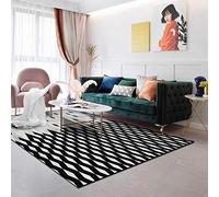 Chanxiang666 Alfombras Pelo Corto Antideslizantes 80x200cm Patchwork geométrico Moderno en Blanco, Negro y Gris con Ribete, Suave, Lavable a máquina. 80x200cm