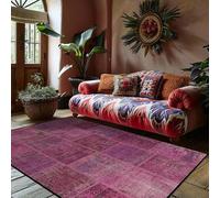 Chanxiang666 Alfombras Salón Alfombras Pelo Corto 120x250cm Patchwork Estilo étnico Morado Sala Estar/Dormitorio/despacho/Mesa de Centro. 120x250cm
