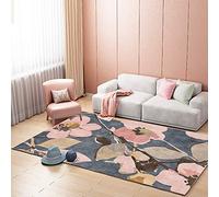 Chanxiang666 Alfombras Salon Grandes 150x150cm Sala de Estar/Dormitorio/despacho/Mesa de centroPintura al óleo Abstracta Retro con Textura a Rayas Azules, Amarillas y Grises