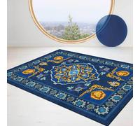 Chanxiang666 Alfombras Salon Grandes 160x280cm Corte Azul Estilo étnico con Ribete, Suave, Lavable a máquina. 160x280cm