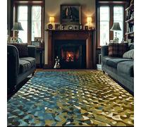 Chanxiang666 Alfombras Salon Grandes 160x280cm Impresión 3D metálica Verde-Azul con Ribete, Suave, Lavable a máquina. 160x280cm