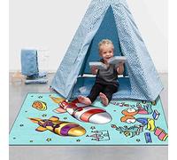 Chanxiang666 Alfombras Salon Grandes 160x280cm Lindo Cohete Espacial de Dibujos Animados con Ribete, Suave, Lavable a máquina. 160x280cm