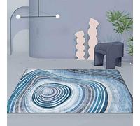 Chanxiang666 Alfombras Salon Grandes 160x280cm Líneas geométricas Modernas en Azul grisáceo con Ribete, Suave, Lavable a máquina. 160x280cm