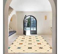 Chanxiang666 Alfombras Salon Grandes 160x280cm Mármol imitación Beige Estilo Europeo con Ribete, Suave, Lavable a máquina. 160x280cm