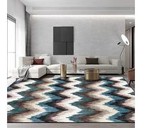 Chanxiang666 Alfombras Salon Grandes 160x280cm Patrón de Ondas abstractas en Azul y Blanco con Ribete, Suave, Lavable a máquina. 160x280cm