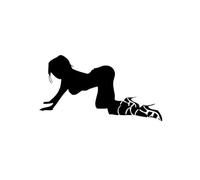 CHANYI 13.4X7.5Cm Sexy Naughty Girl Pinup Tumbándose Dibujos Animados Vinilo Coche Accesorios Decorativos Negro/Plata Parachoques Coche Inodoro Refrigerador Pared Motocicleta Bicicleta Dec